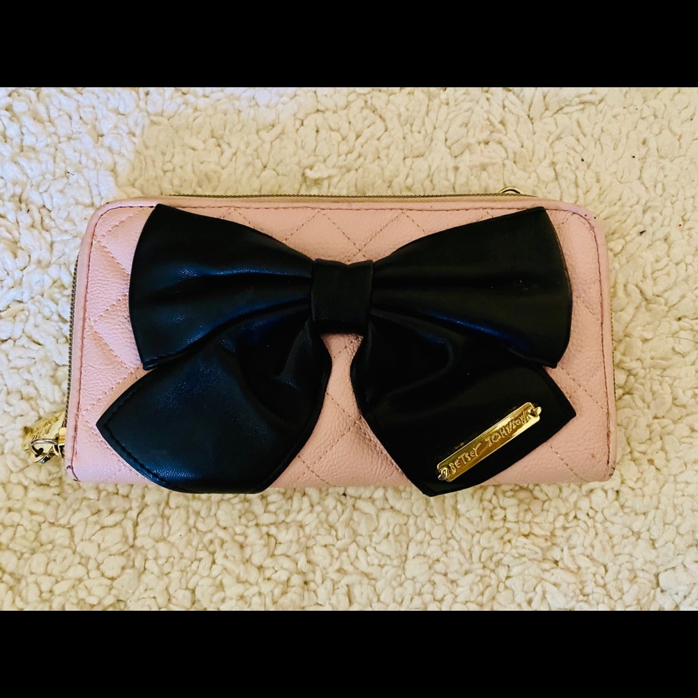 Pink Betsy Johnson wallet—being donated soon!